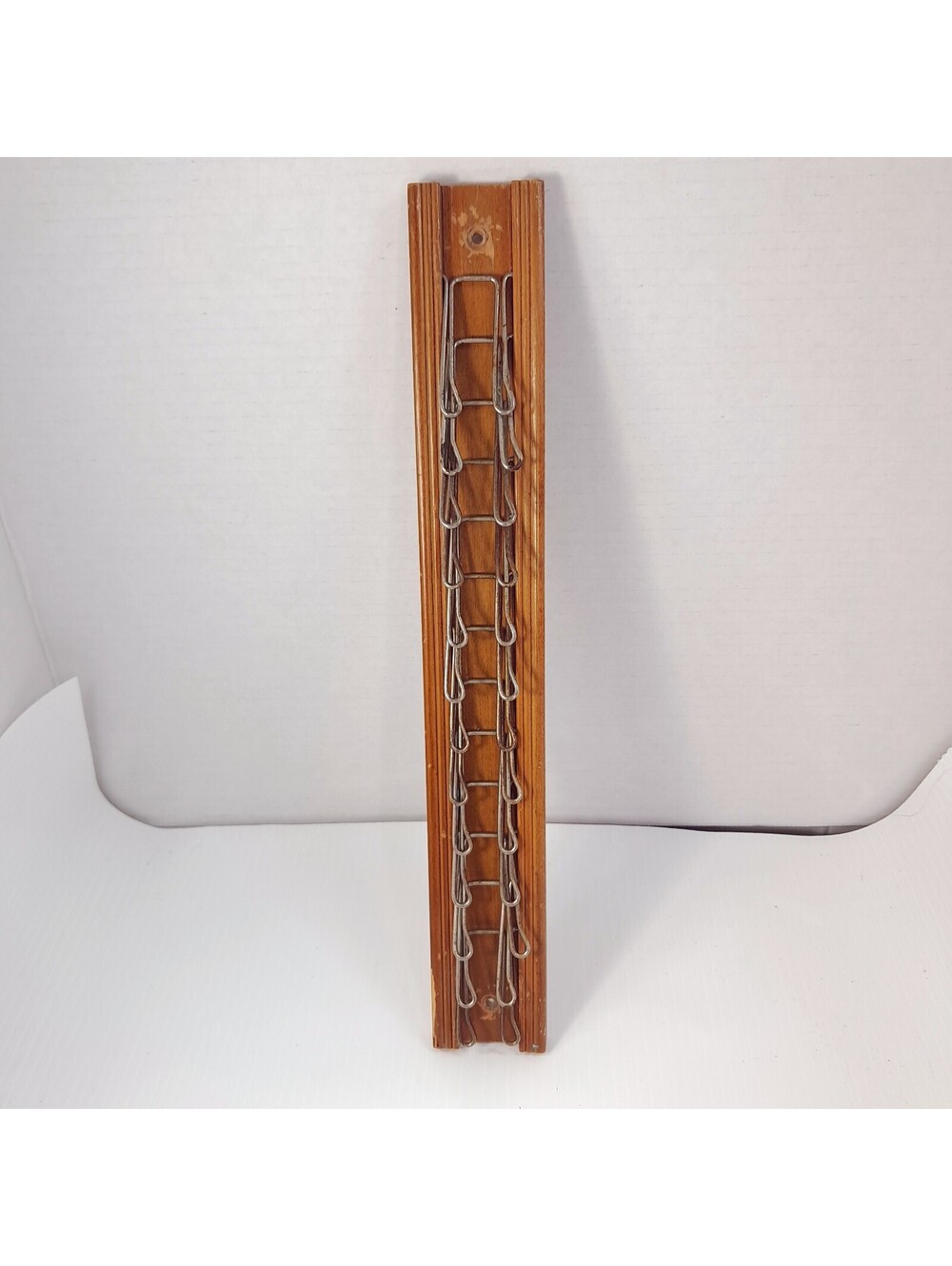 Vintage Tie Rack Belt Rack Tie Organizer Wood metal 13 Hooks organizer wall hook